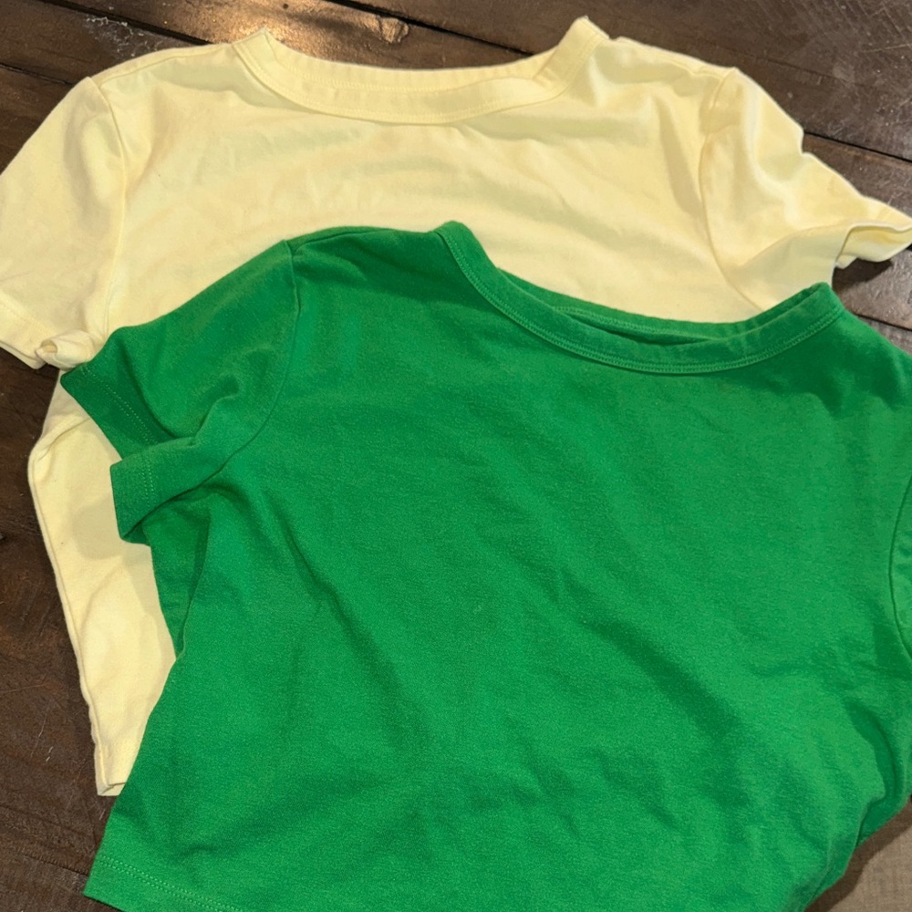 Wild Fable Green and Cream Tees